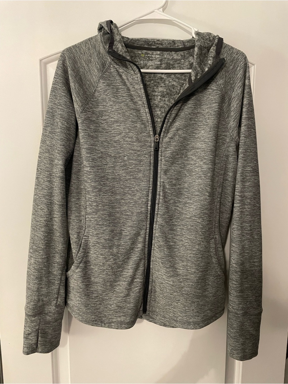 Gray Hooded Full-Zip Jacket - Women